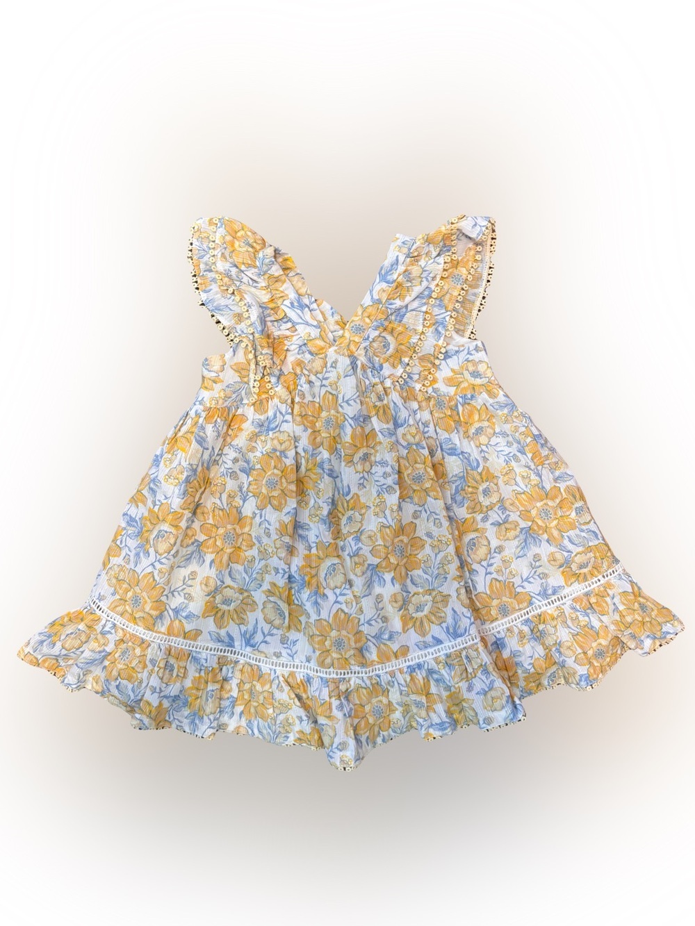 Sincerely Jules Girls 18 Months Yellow Floral Dress Spring Summer Cotton
